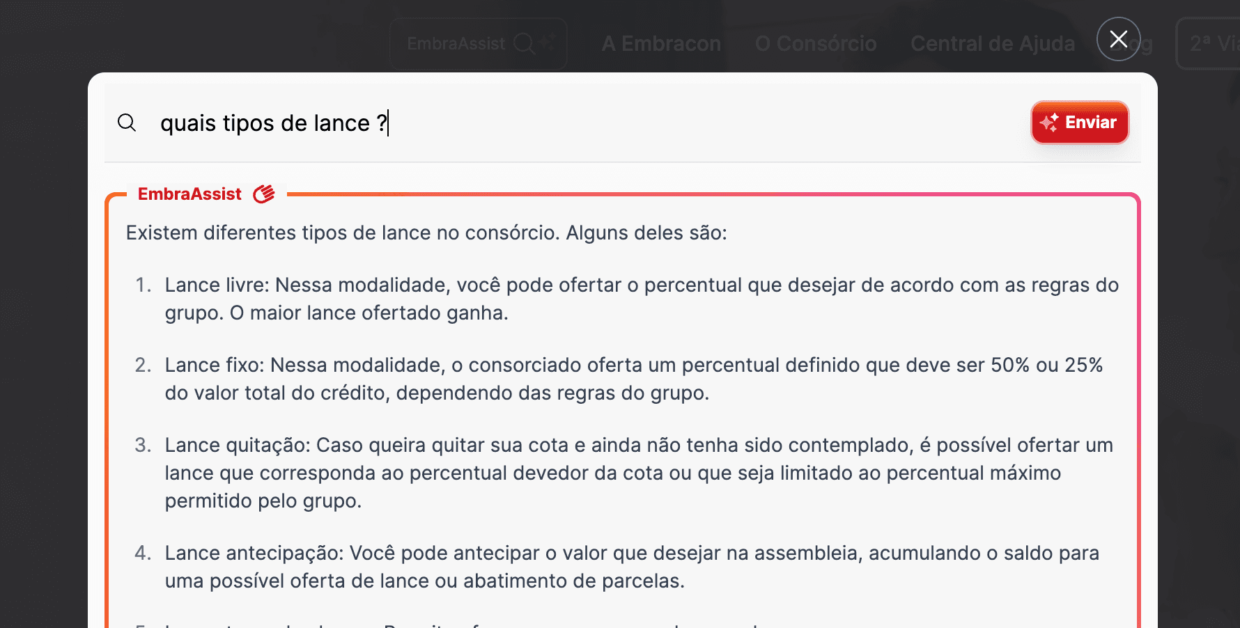 EmbraAssist IA do Consórcio