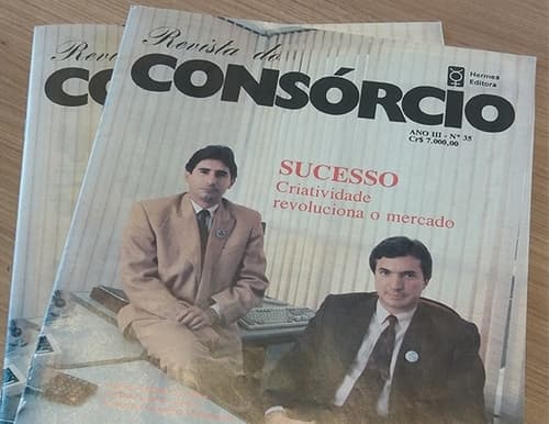 Capa da Revista do Consórcio de 1992  com Juarez e Guido, os fundadores da Embracon